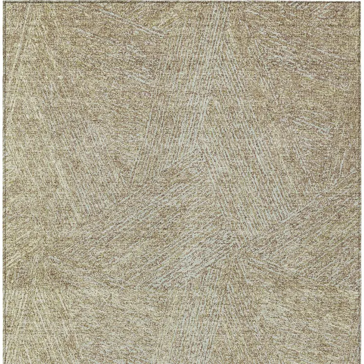 10' X 14' Ivory And Brown Abstract Washable Indoor Outdoor Area Rug