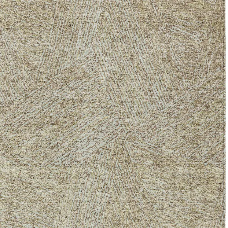10' X 14' Ivory And Brown Abstract Washable Indoor Outdoor Area Rug