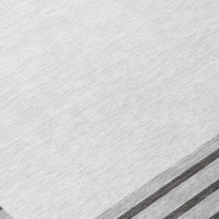 8' Gray Silver And Black Round Striped Washable Indoor Outdoor Area Rug