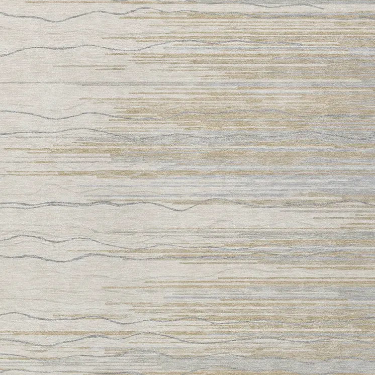 3' X 5' Linen Gray And Beige Striped Washable Indoor Outdoor Area Rug