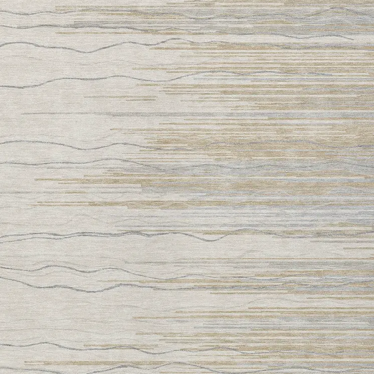 10' X 14' Linen Gray And Beige Striped Washable Indoor Outdoor Area Rug