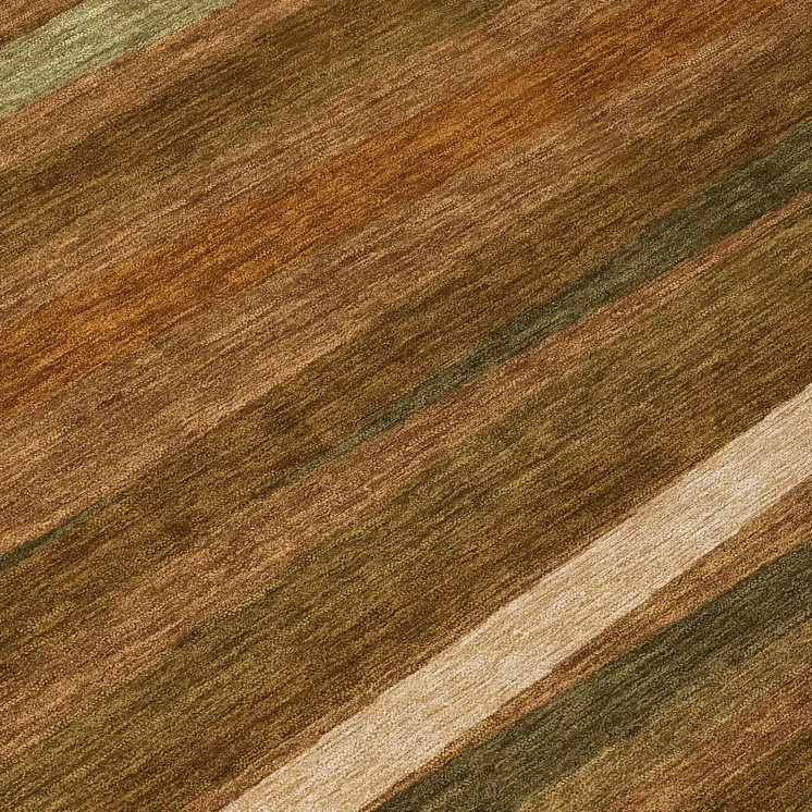 8' Brown Copper And Beige Round Striped Washable Indoor Outdoor Area Rug