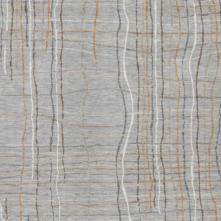 9' X 12' Gray Brown And Ivory Striped Washable Indoor Outdoor Area Rug