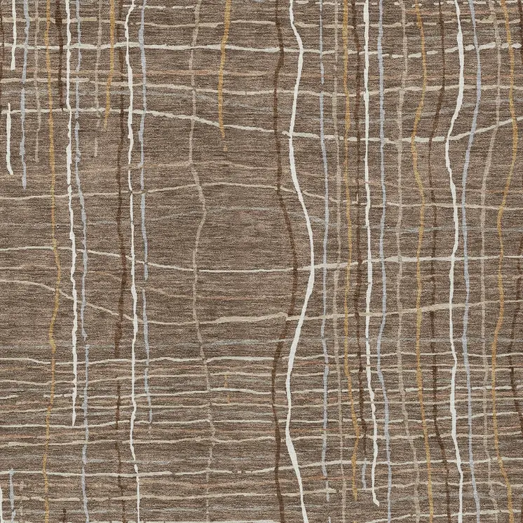 3' X 5' Taupe Brown And Ivory Striped Washable Indoor Outdoor Area Rug