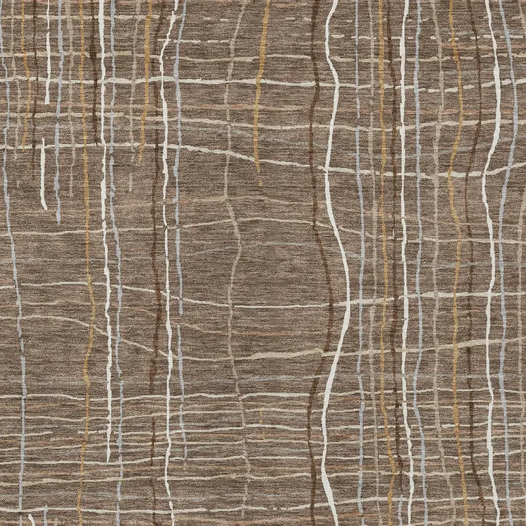 9' X 12' Taupe Brown And Ivory Striped Washable Indoor Outdoor Area Rug