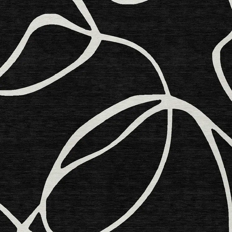 3' X 5' Black And Ivory Abstract Washable Indoor Outdoor Area Rug