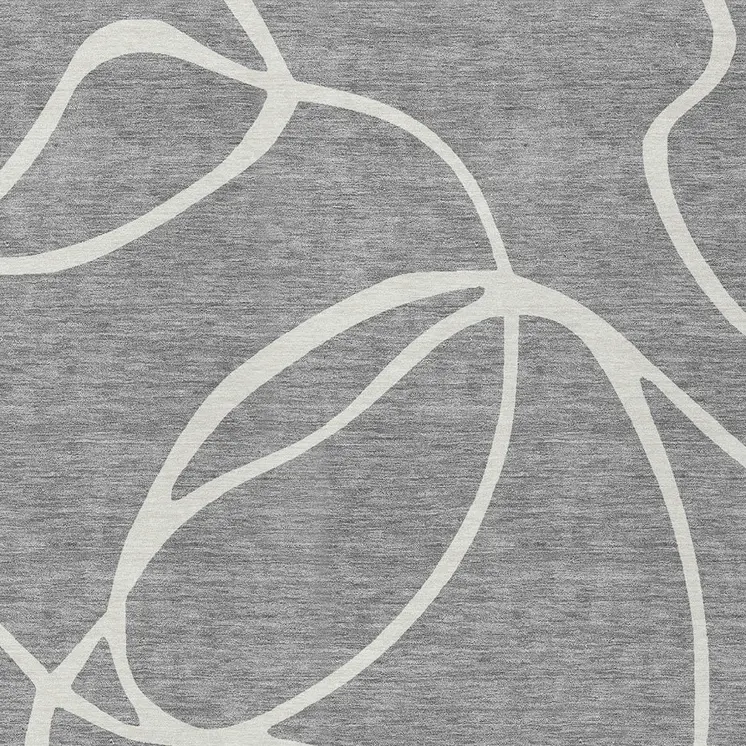 3' X 5' Gray And Ivory Abstract Washable Indoor Outdoor Area Rug