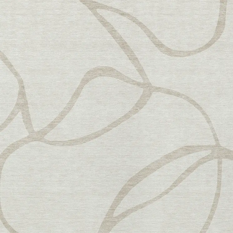 3' X 5' Ivory And Beige Abstract Washable Indoor Outdoor Area Rug