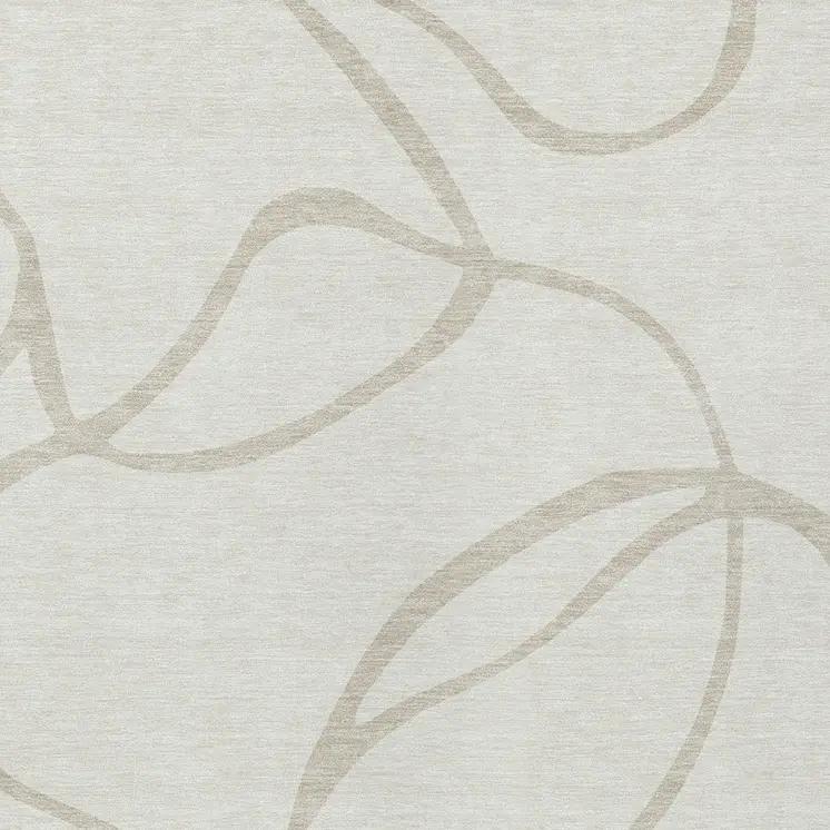 10' X 14' Ivory And Beige Abstract Washable Indoor Outdoor Area Rug
