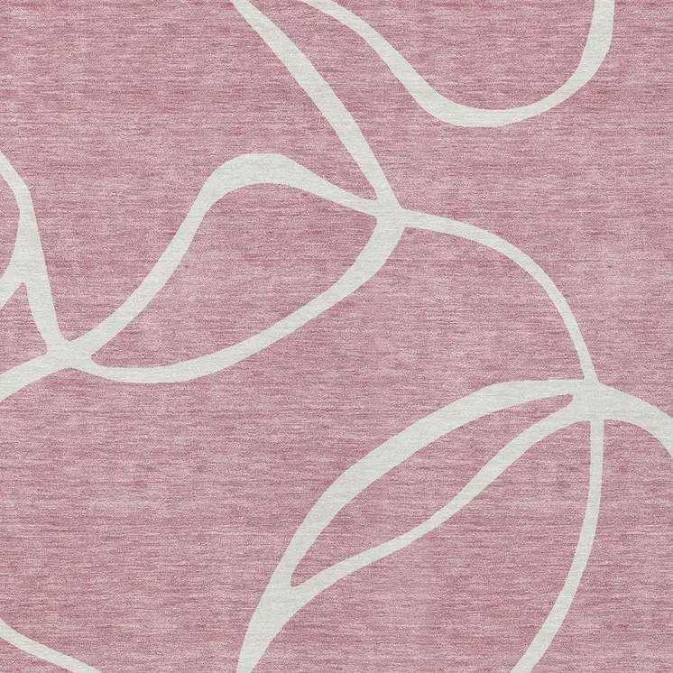 5' X 8' Pink And Ivory Abstract Washable Indoor Outdoor Area Rug