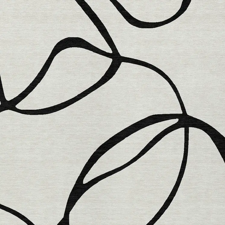 8' X 10' White And Black Abstract Washable Indoor Outdoor Area Rug