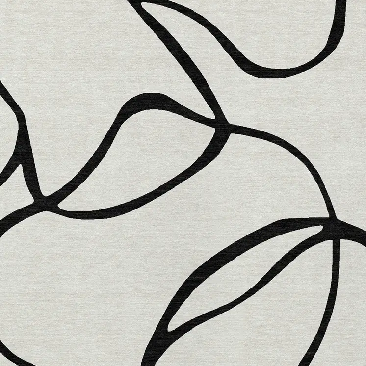 10' X 14' White And Black Abstract Washable Indoor Outdoor Area Rug