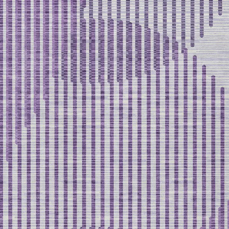 3' X 5' Purple Gray And Ivory Geometric Washable Indoor Outdoor Area Rug