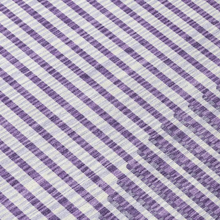 10' X 14' Purple Gray And Ivory Geometric Washable Indoor Outdoor Area Rug