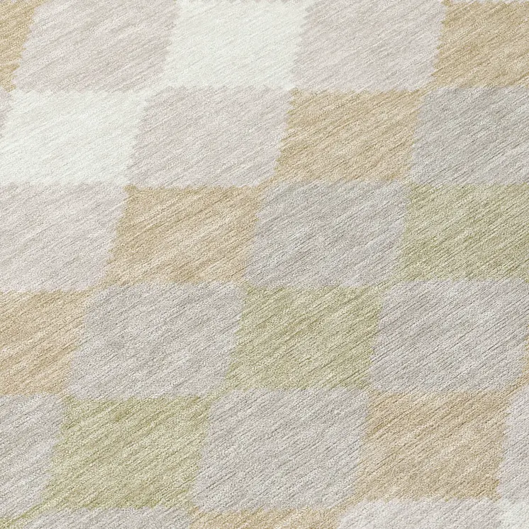 8' Beige Ivory And Gray Round Geometric Washable Indoor Outdoor Area Rug