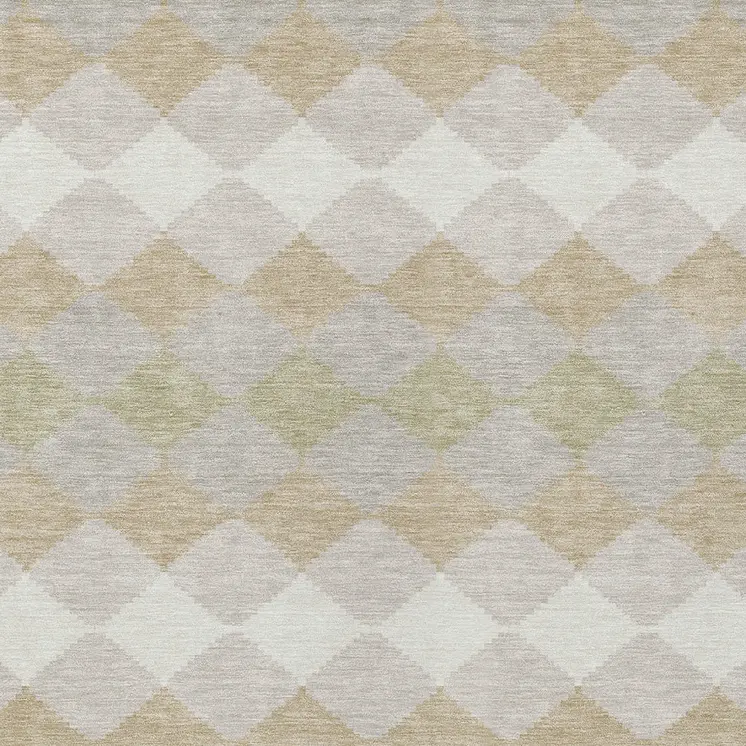 8' X 10' Beige Ivory And Gray Geometric Washable Indoor Outdoor Area Rug
