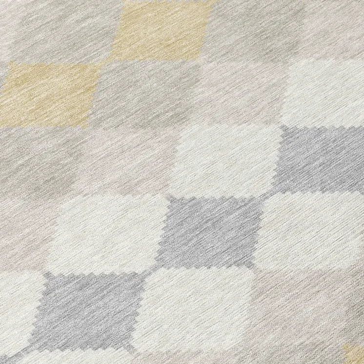 8' Ivory Gray And Gold Round Geometric Washable Indoor Outdoor Area Rug