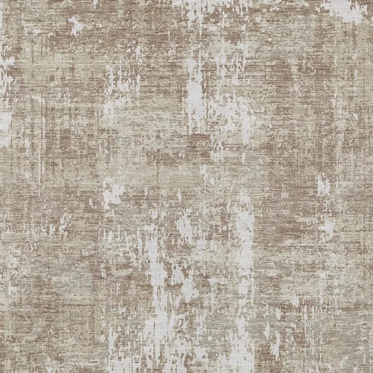 9' X 12' Taupe And Ivory Abstract Washable Indoor Outdoor Area Rug
