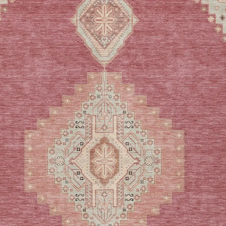 3' X 5' Blush Gray And Beige Oriental Washable Indoor Outdoor Area Rug