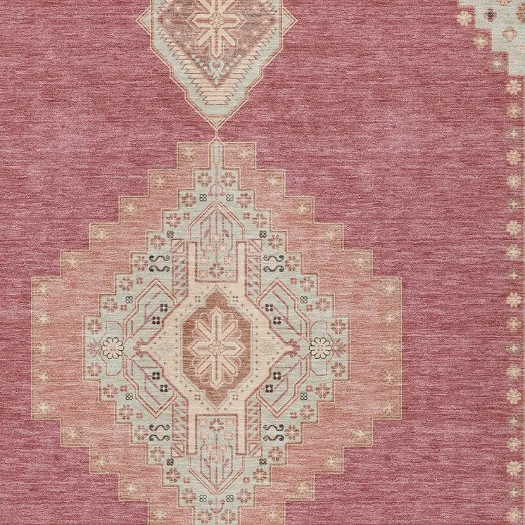 5' X 8' Blush Gray And Beige Oriental Washable Indoor Outdoor Area Rug