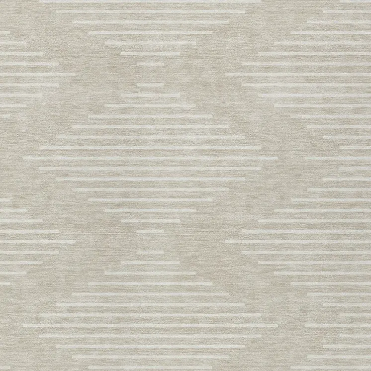 9' X 12' Beige And Ivory Geometric Washable Indoor Outdoor Area Rug