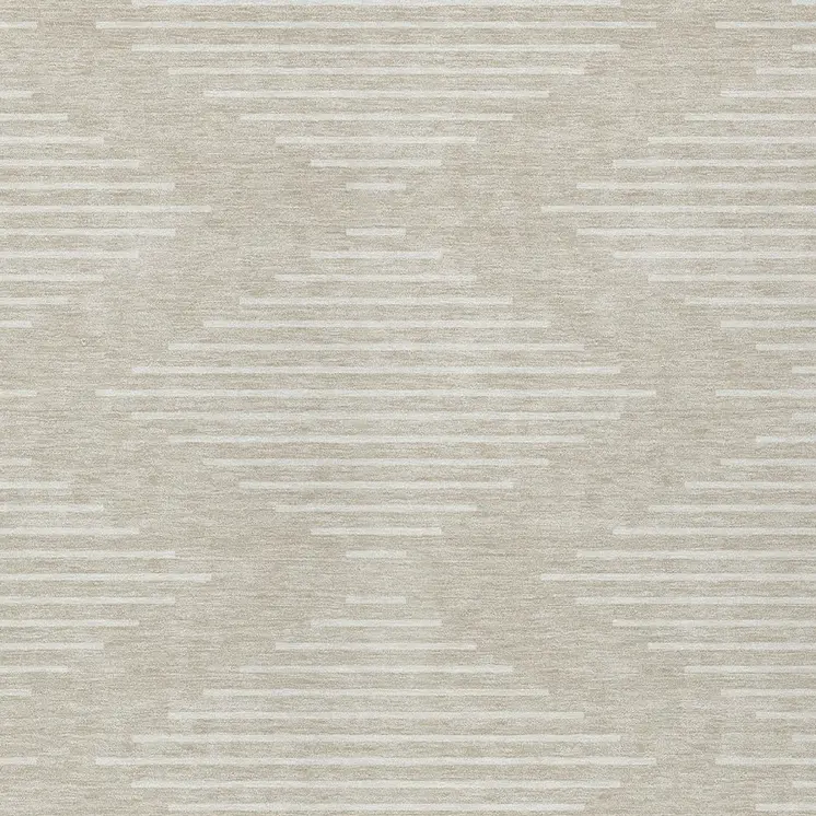 10' X 14' Beige And Ivory Geometric Washable Indoor Outdoor Area Rug