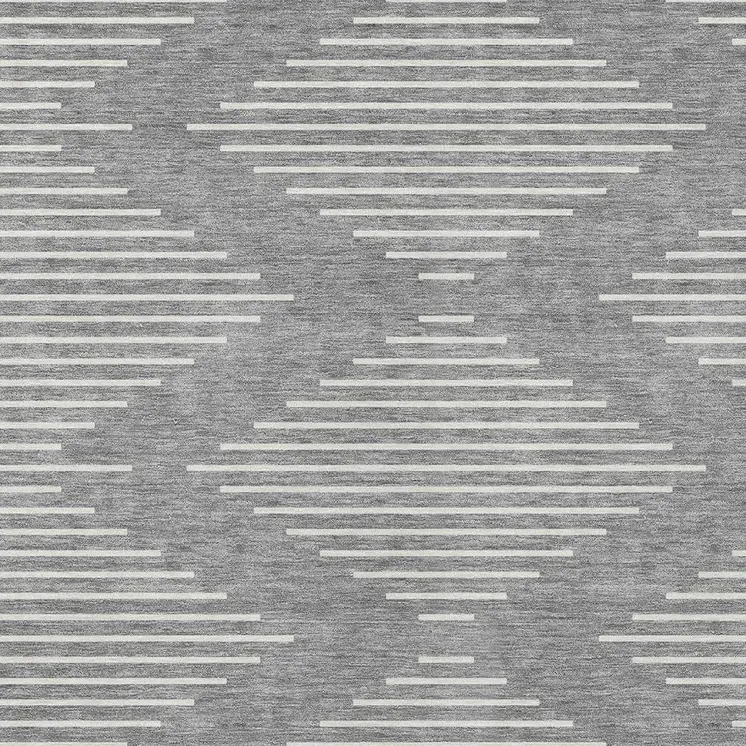 8' X 10' Gray And Ivory Geometric Washable Indoor Outdoor Area Rug