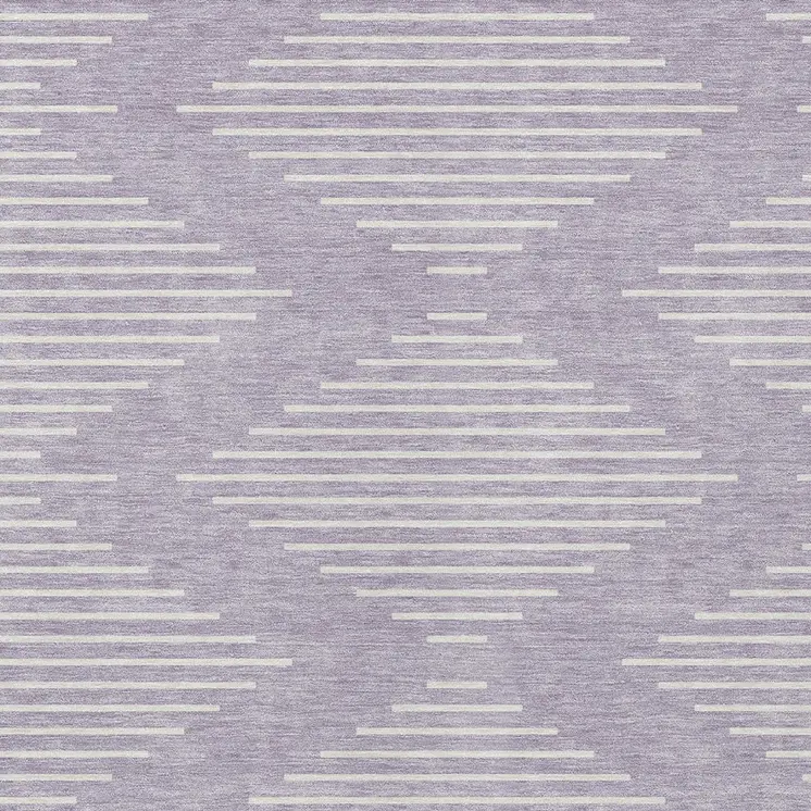 8' X 10' Lavender And Ivory Geometric Washable Indoor Outdoor Area Rug