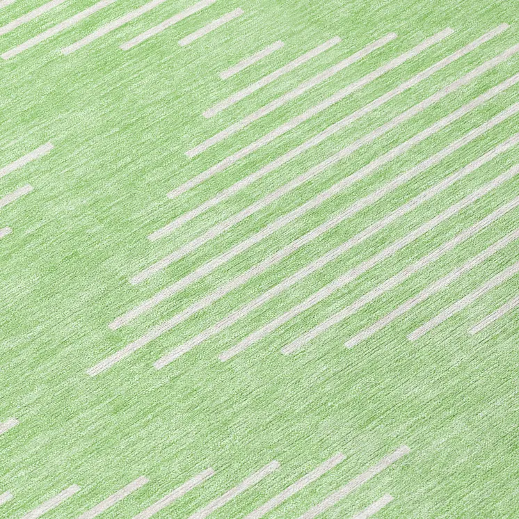 8' Mint Green And Ivory Round Geometric Washable Indoor Outdoor Area Rug