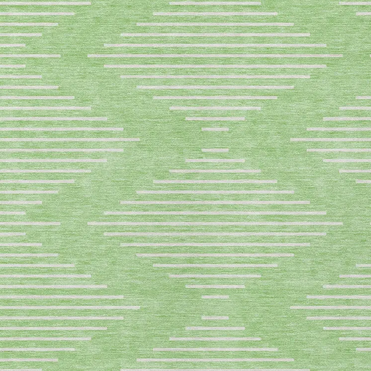 10' X 14' Mint Green And Ivory Geometric Washable Indoor Outdoor Area Rug