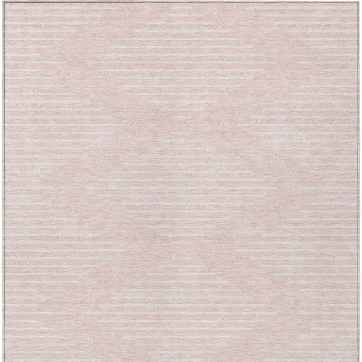 3' X 5' Pink And Gray Geometric Washable Indoor Outdoor Area Rug