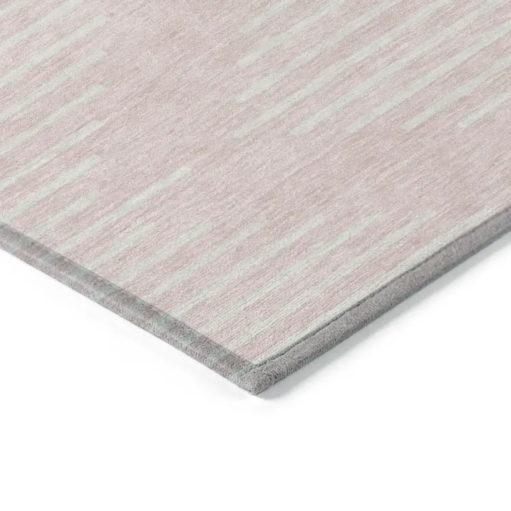 3' X 5' Pink And Gray Geometric Washable Indoor Outdoor Area Rug