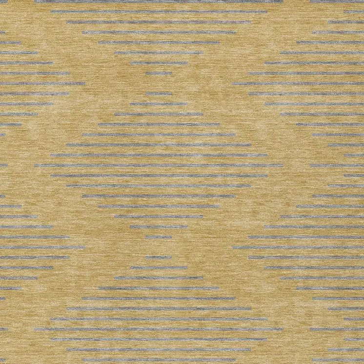 8' X 10' Gold And Ivory Geometric Washable Indoor Outdoor Area Rug