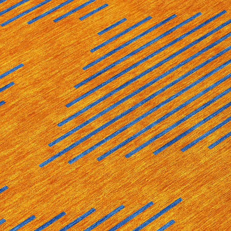 8' X 10' Orange And Blue Geometric Washable Indoor Outdoor Area Rug