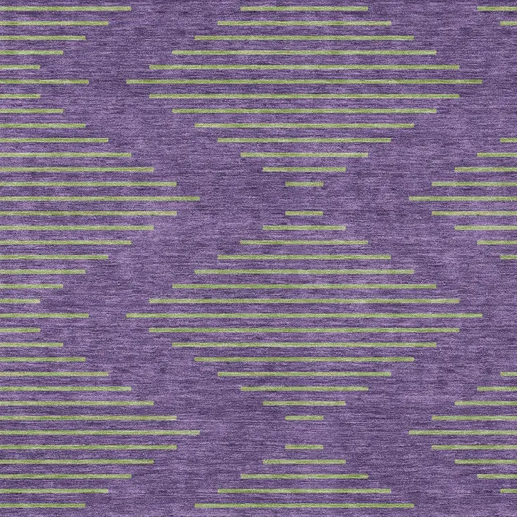 8' X 10' Purple And Green Geometric Washable Indoor Outdoor Area Rug