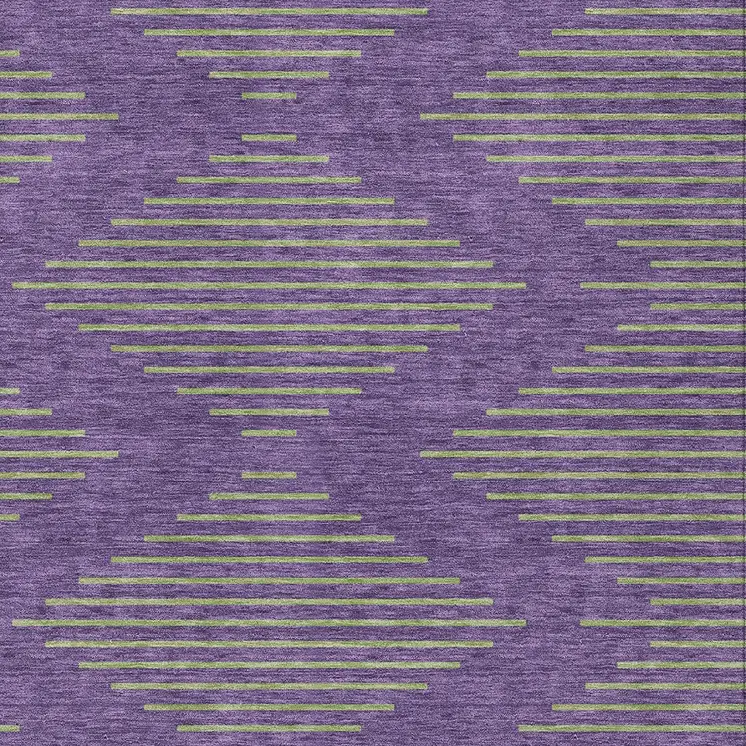 9' X 12' Purple And Green Geometric Washable Indoor Outdoor Area Rug