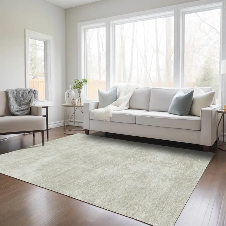 3' X 5' Beige Washable Indoor Outdoor Area Rug
