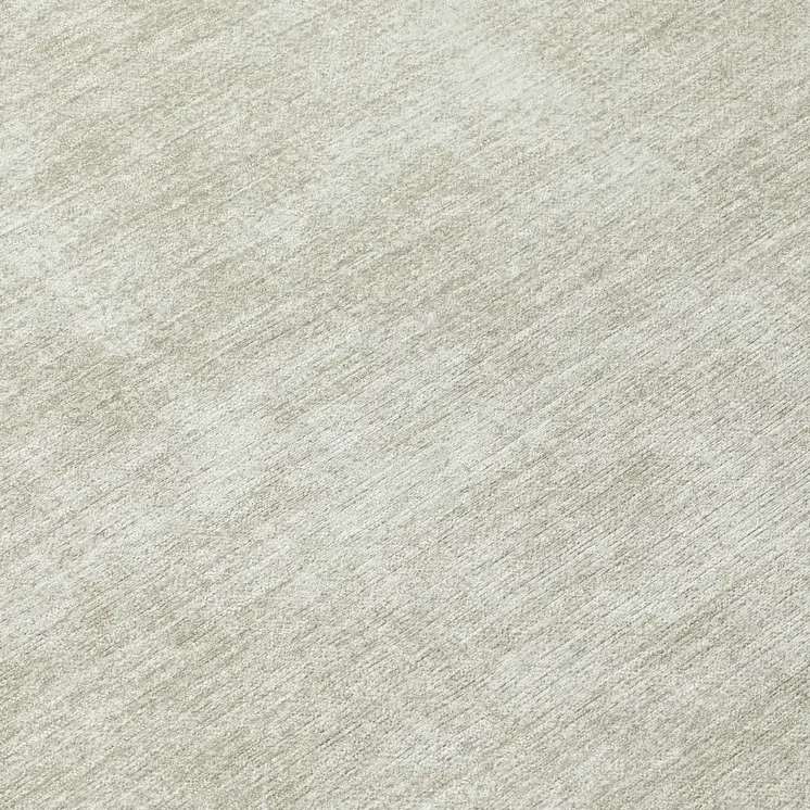 8' Beige Round Washable Indoor Outdoor Area Rug