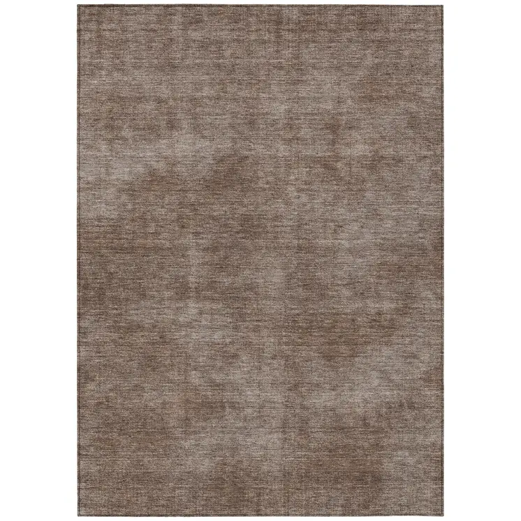 3' X 5' Brown Washable Indoor Outdoor Area Rug