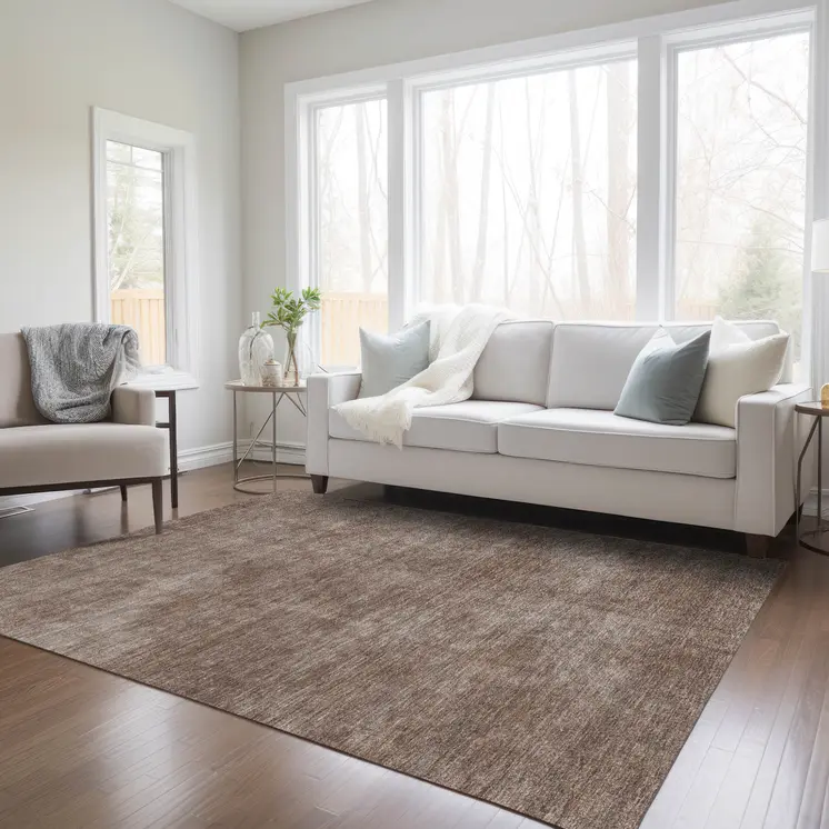 3' X 5' Brown Washable Indoor Outdoor Area Rug