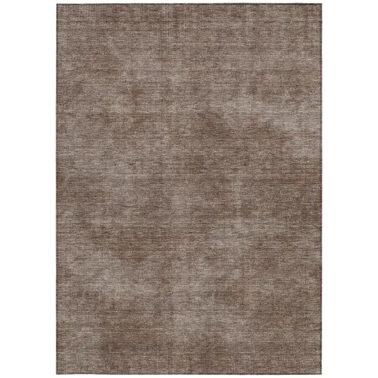 10' X 14' Brown Washable Indoor Outdoor Area Rug