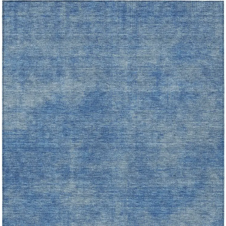 9' X 12' Blue Washable Indoor Outdoor Area Rug