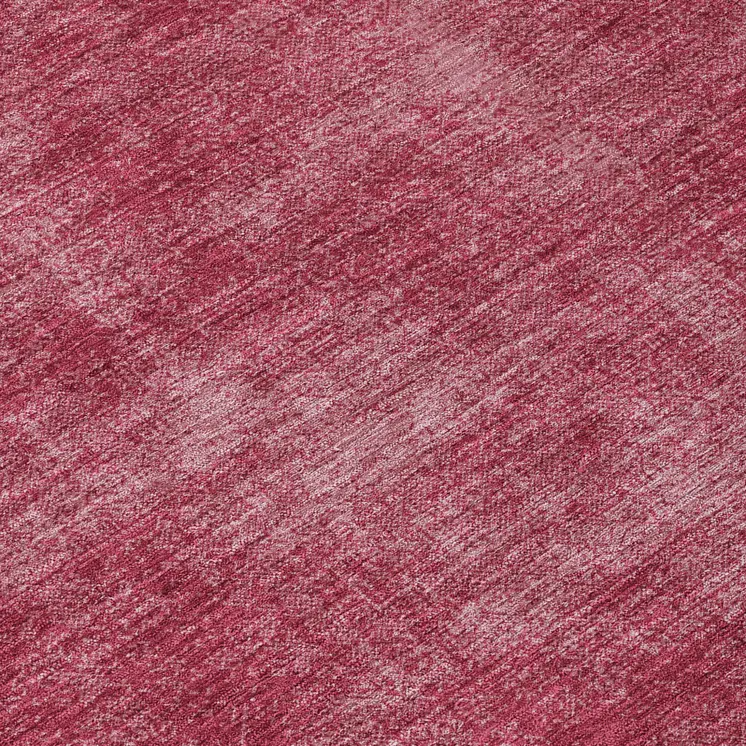 8' Red Round Washable Indoor Outdoor Area Rug