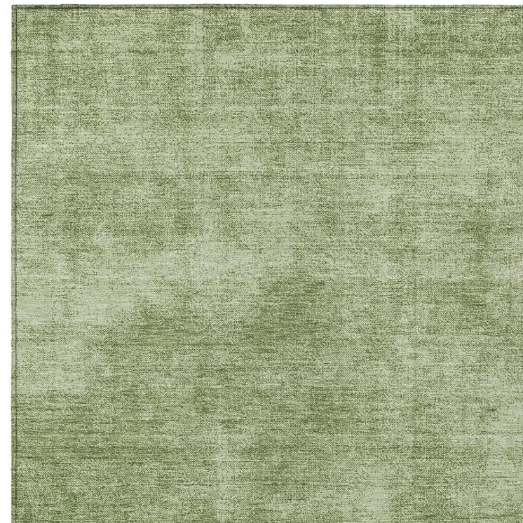 5' X 8' Green Washable Indoor Outdoor Area Rug