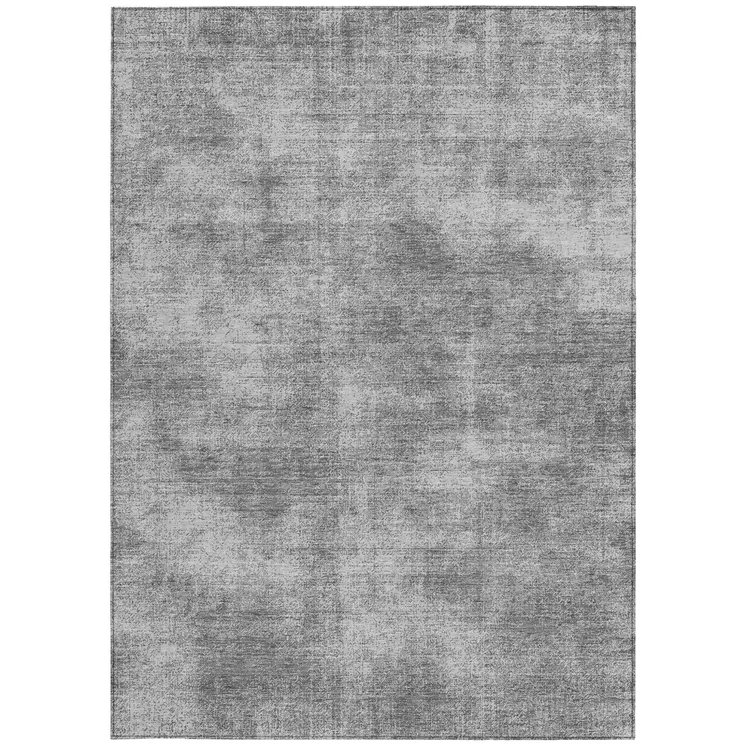 8' X 10' Gray Washable Indoor Outdoor Area Rug