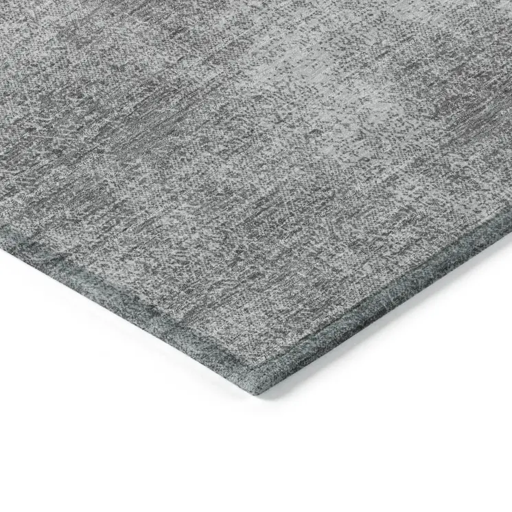 9' X 12' Gray Washable Indoor Outdoor Area Rug