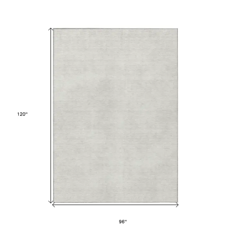 8' X 10' Ivory Washable Indoor Outdoor Area Rug