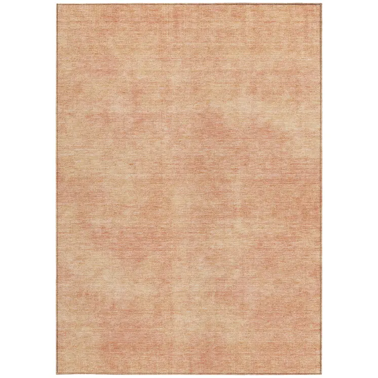 5' X 8' Peach Washable Indoor Outdoor Area Rug