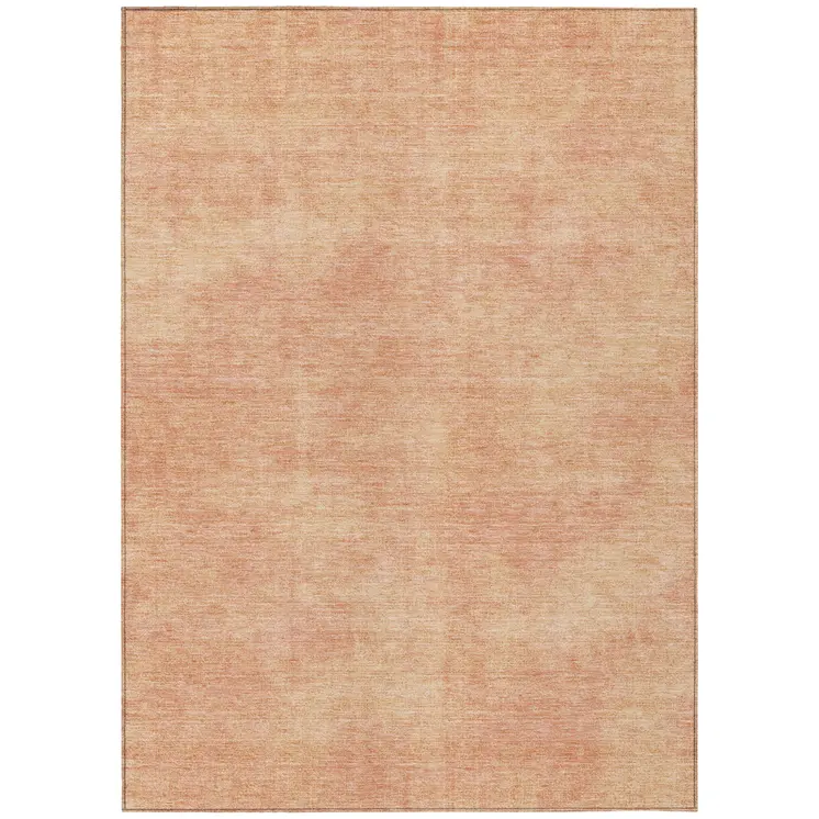 9' X 12' Peach Washable Indoor Outdoor Area Rug
