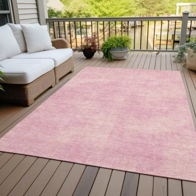 3' X 5' Pink Washable Indoor Outdoor Area Rug